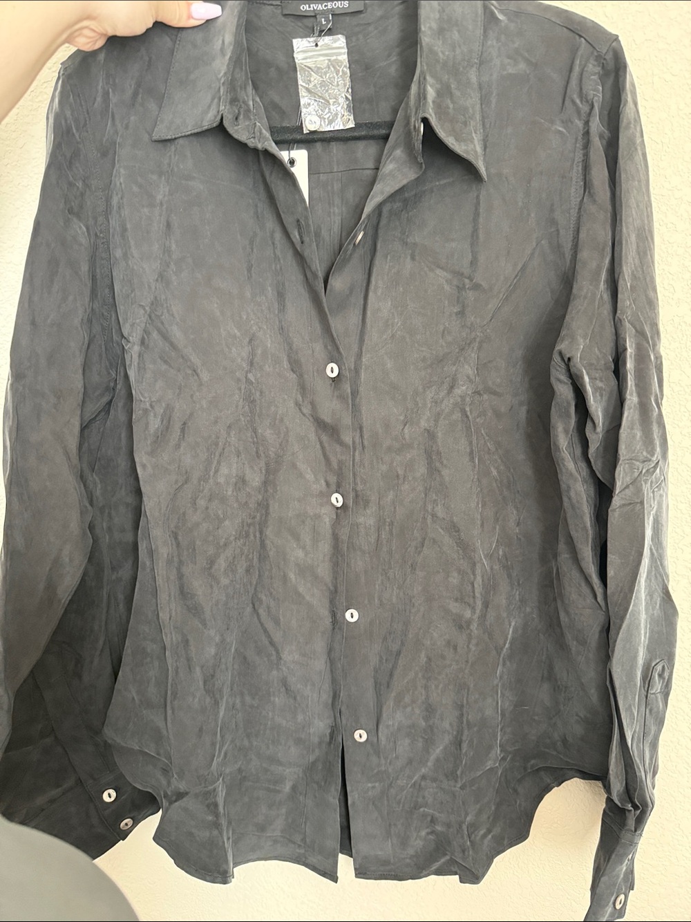 Olivaceous Men's Charcoal Button-Front Shirt